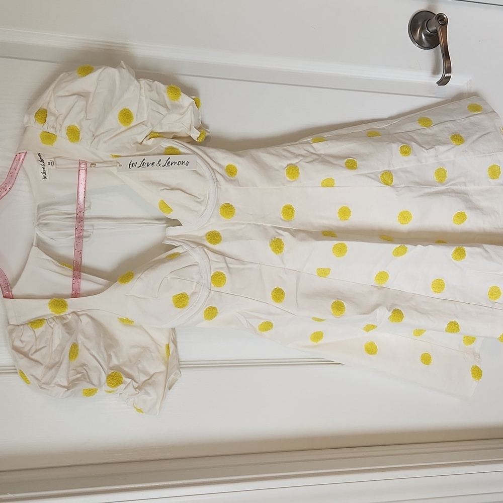 NWT For Love & Lemons Claude Mini Polka Dot Dress - Picture 9 of 10